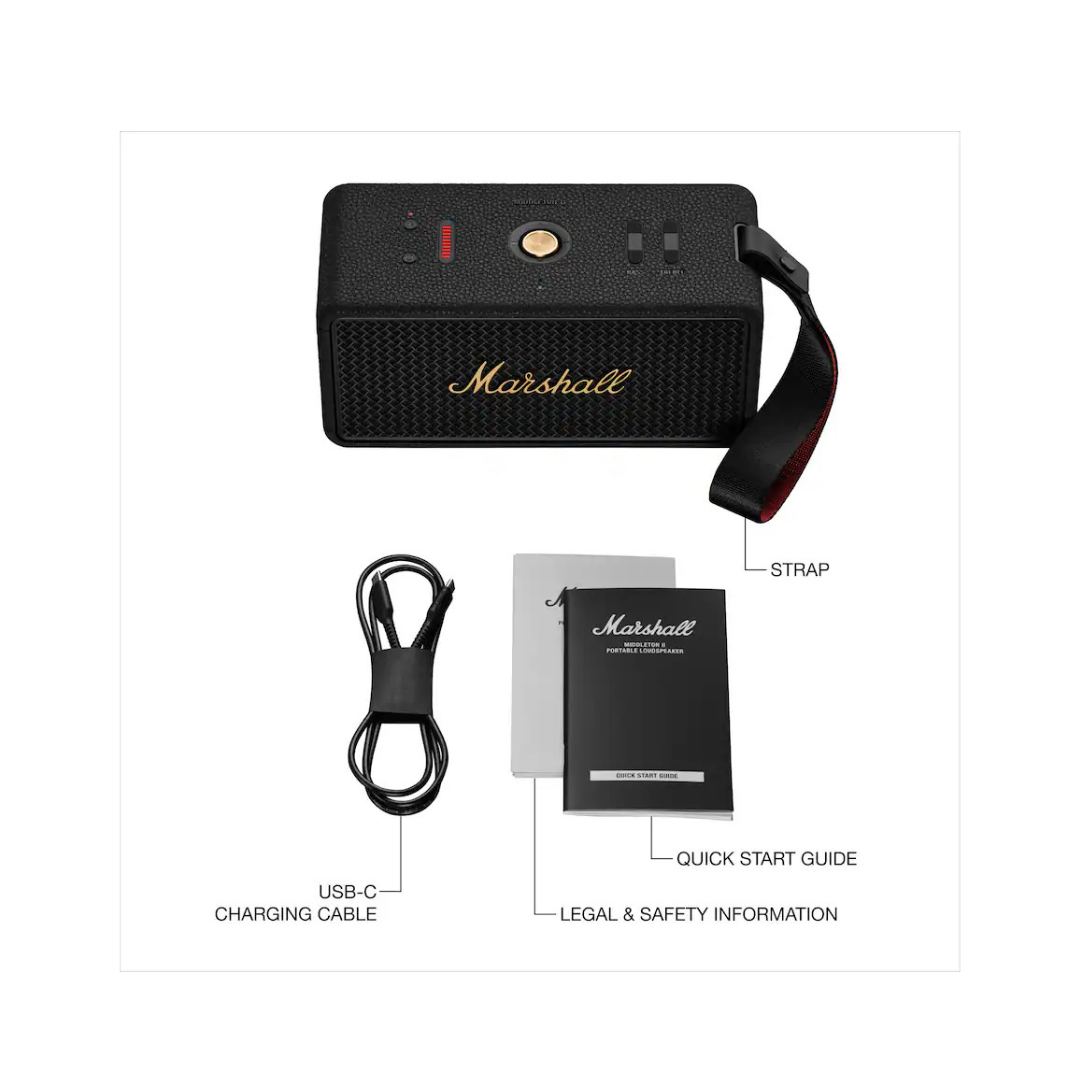 Marshall Middleton II Bluetooth Hoparlör, Black/Brass