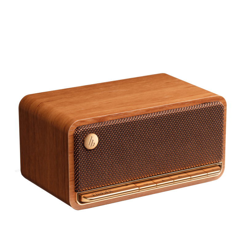Edifier MP230 20W RMS Bluetooth 5.0 Retro Tasarımlı Taşınabilir Kablosuz Hoparlör – Ahşap Kabin, AUX/USB-C/TF Kart - Kahverengi