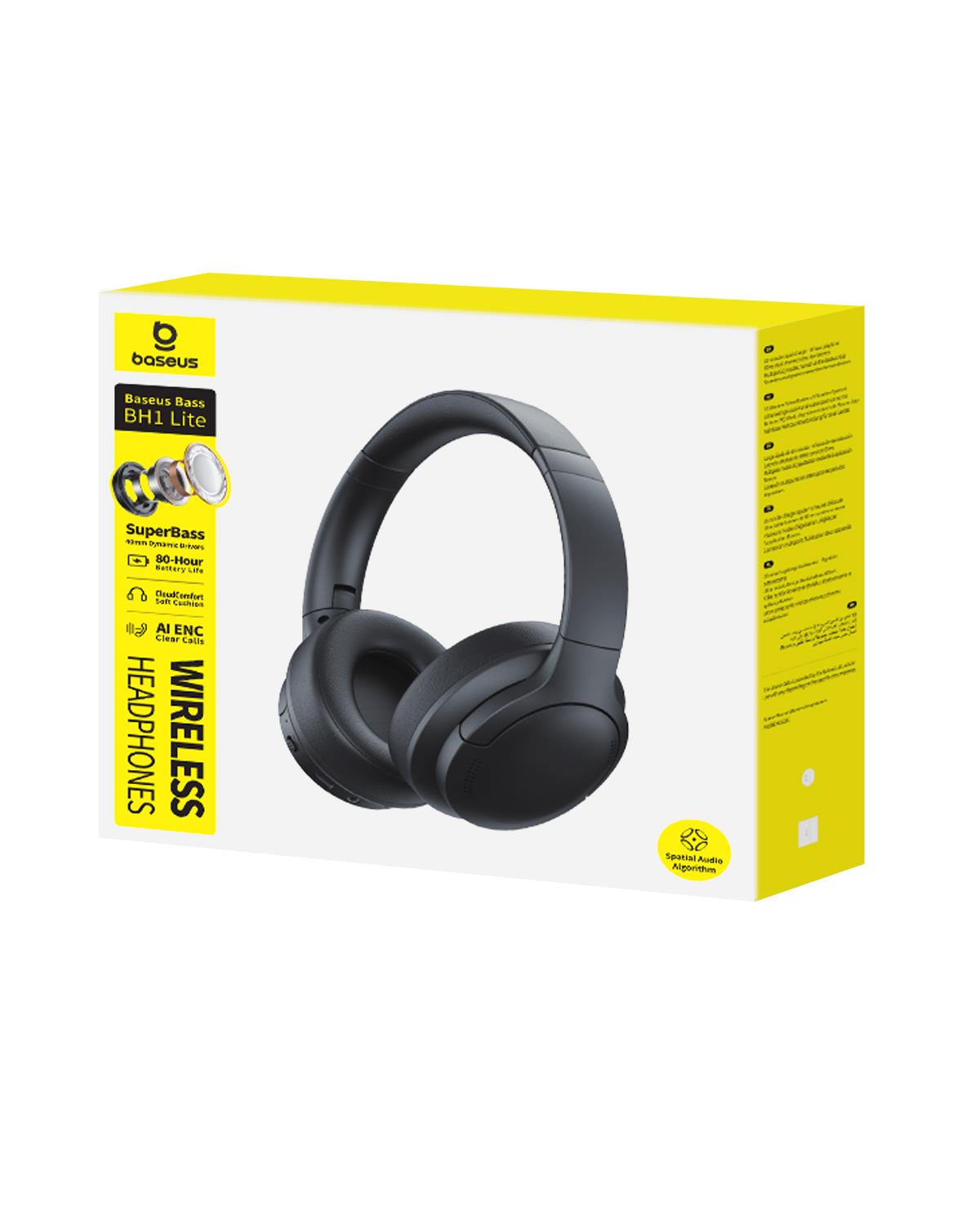 Baseus Bass BH1 Lite Kablosuz Kulaküstü Kulaklık - Siyah