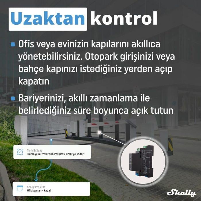 Shelly Pro 2PM DIN Ray 2 Kanal Enerji Ölçer Röle