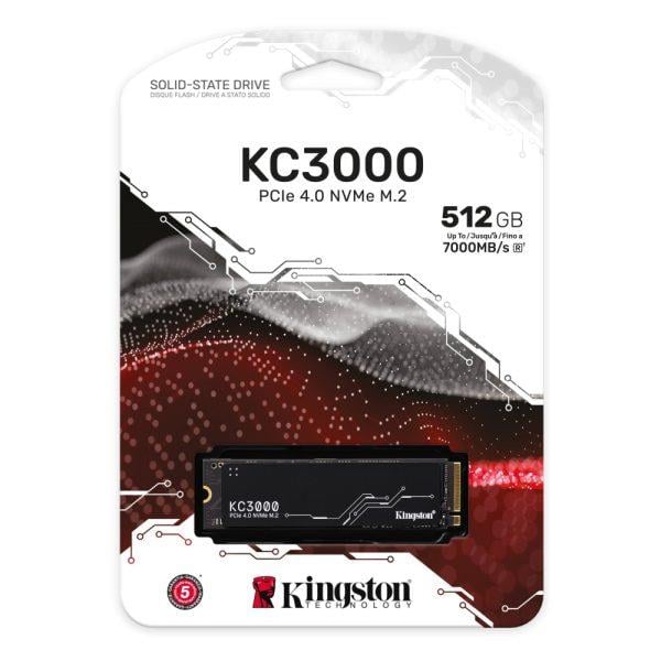 Kingston 512GB KC3000 SKC3000S/512G NVMe M.2 SSD (7000MB Okuma / 3900MB Yazma)