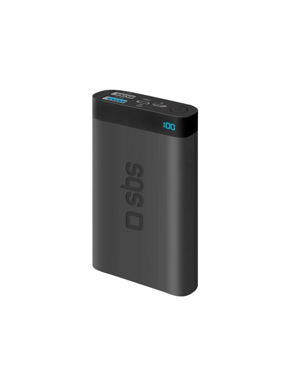 SBS SBS-62227 10.000MAH LED GÖSTERGELİ 2.1A 2XUSB POWERBANK - SİYAH