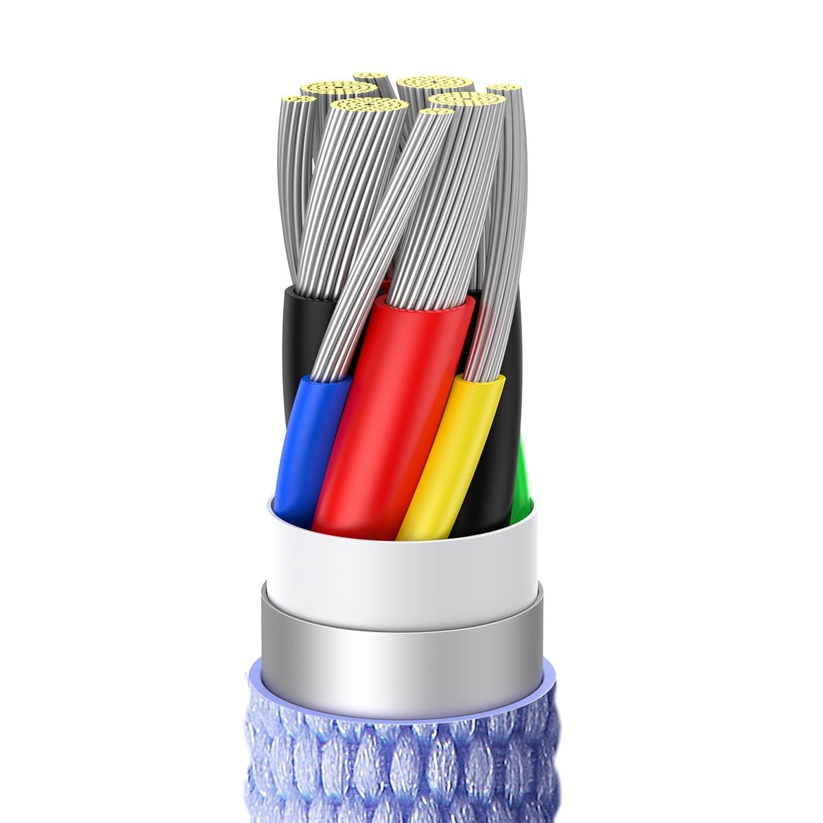 Baseus Crystal Shine Series 100W Hızlı Şarj Kablosu  Type-C to Type-C - 480Mbps - 1.2M - Mor
