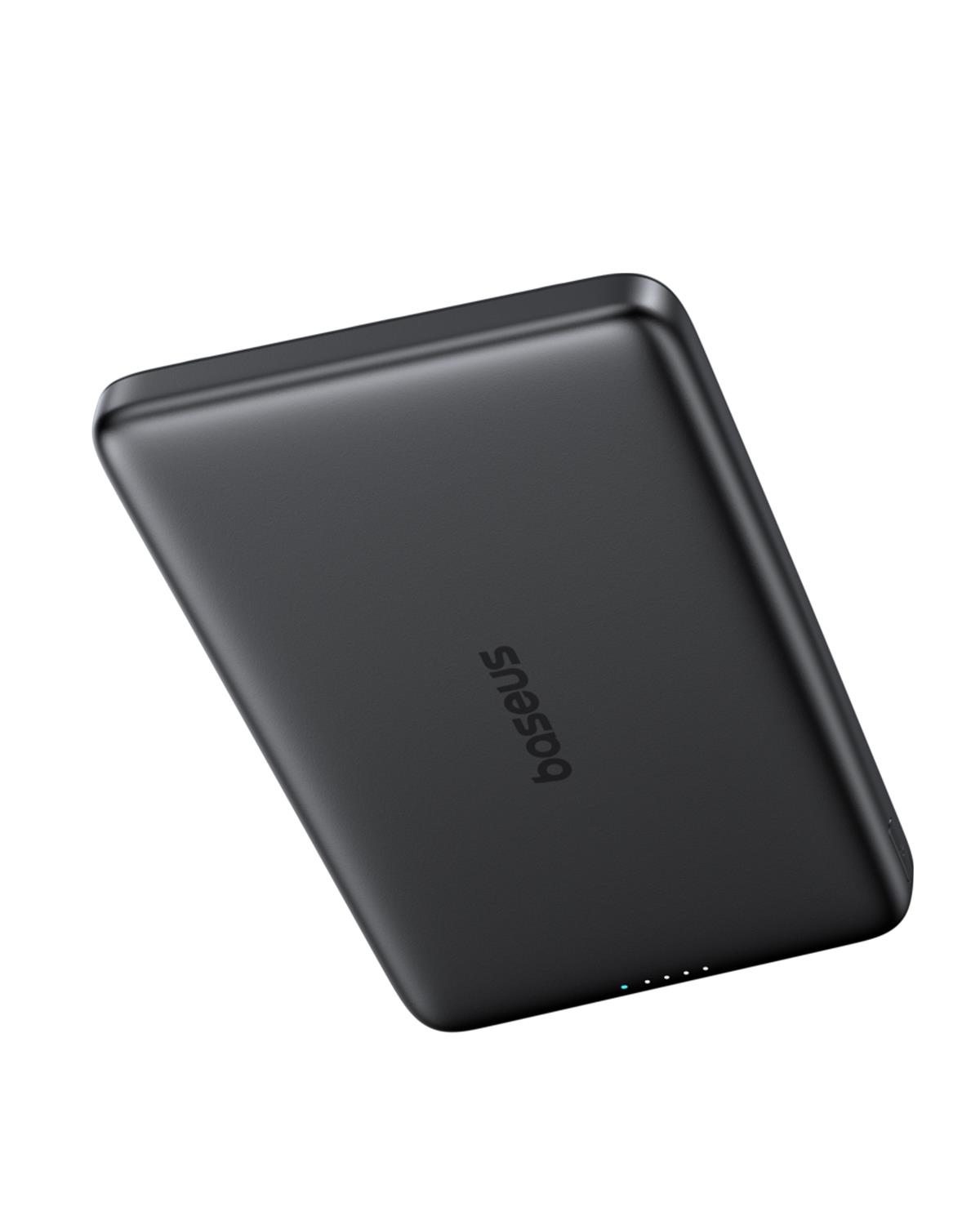 Baseus AM41 Picogo 0.3'' Ultra İnce 5000mAh MagSafe Kablosuz Powerbank, Siyah