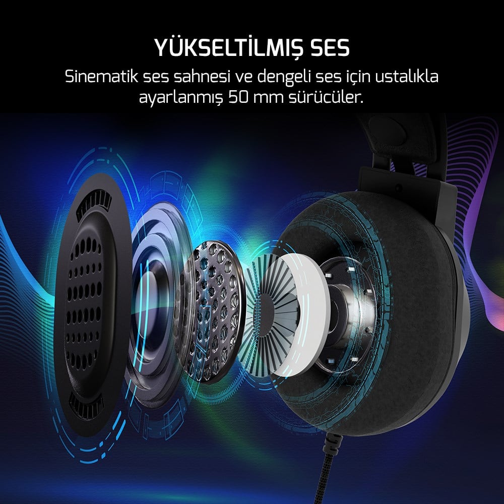 GAMEPOWER VOLDON SİYAH 7.1 RAINBOW GAMING KULAKLIK