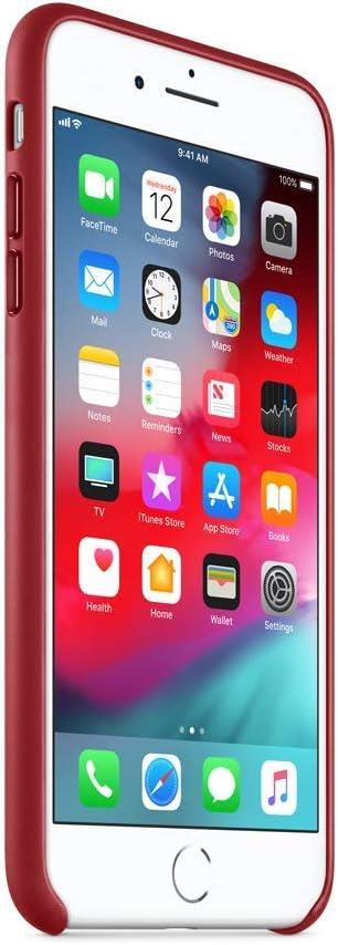 Apple iPhone 8 Plus - 7 Plus Deri Kılıf P.Red