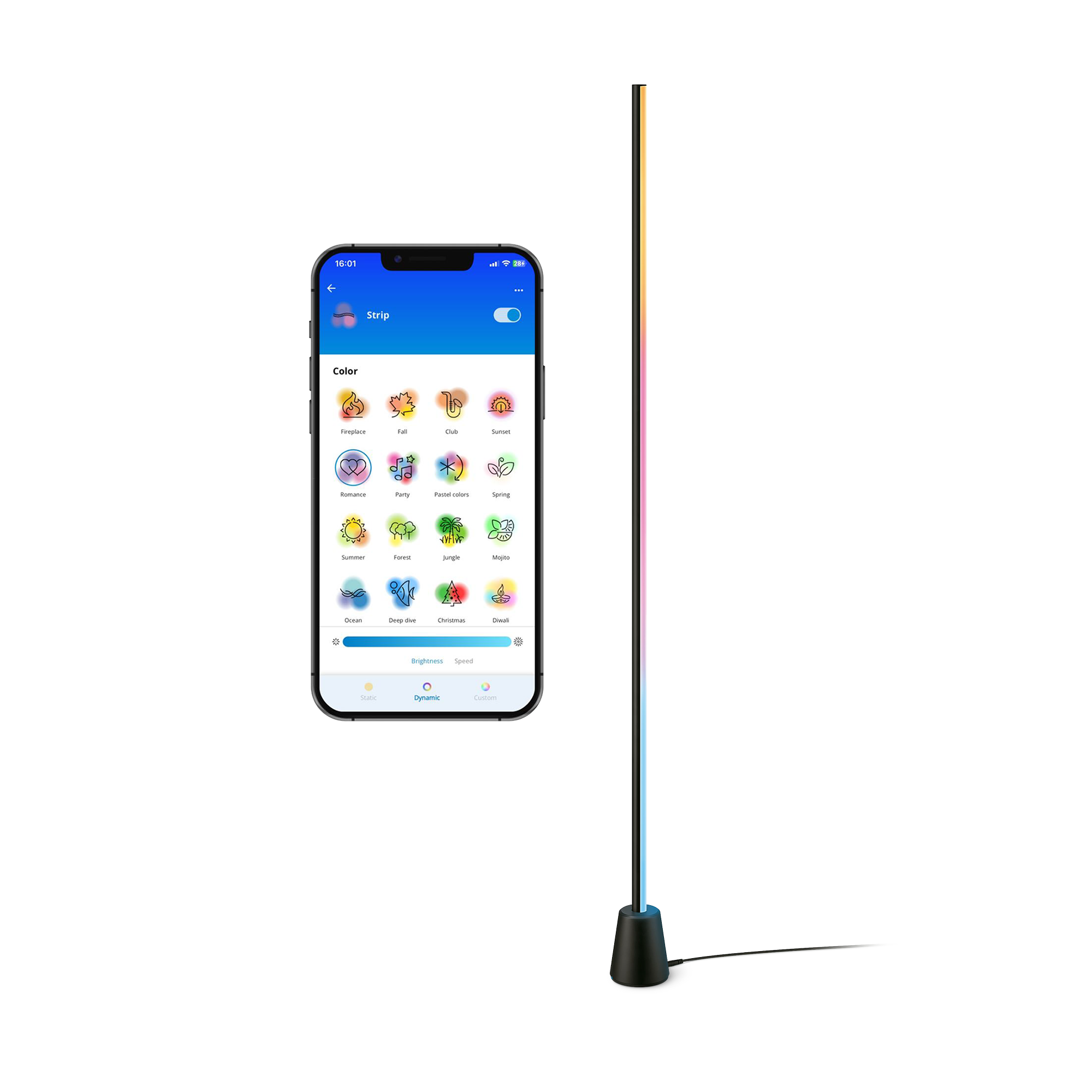 Philips Smart Lighting RGBIC Lambader 1,4 metre - Google Home, Alexa, HomeKit ve Matter uyumlu