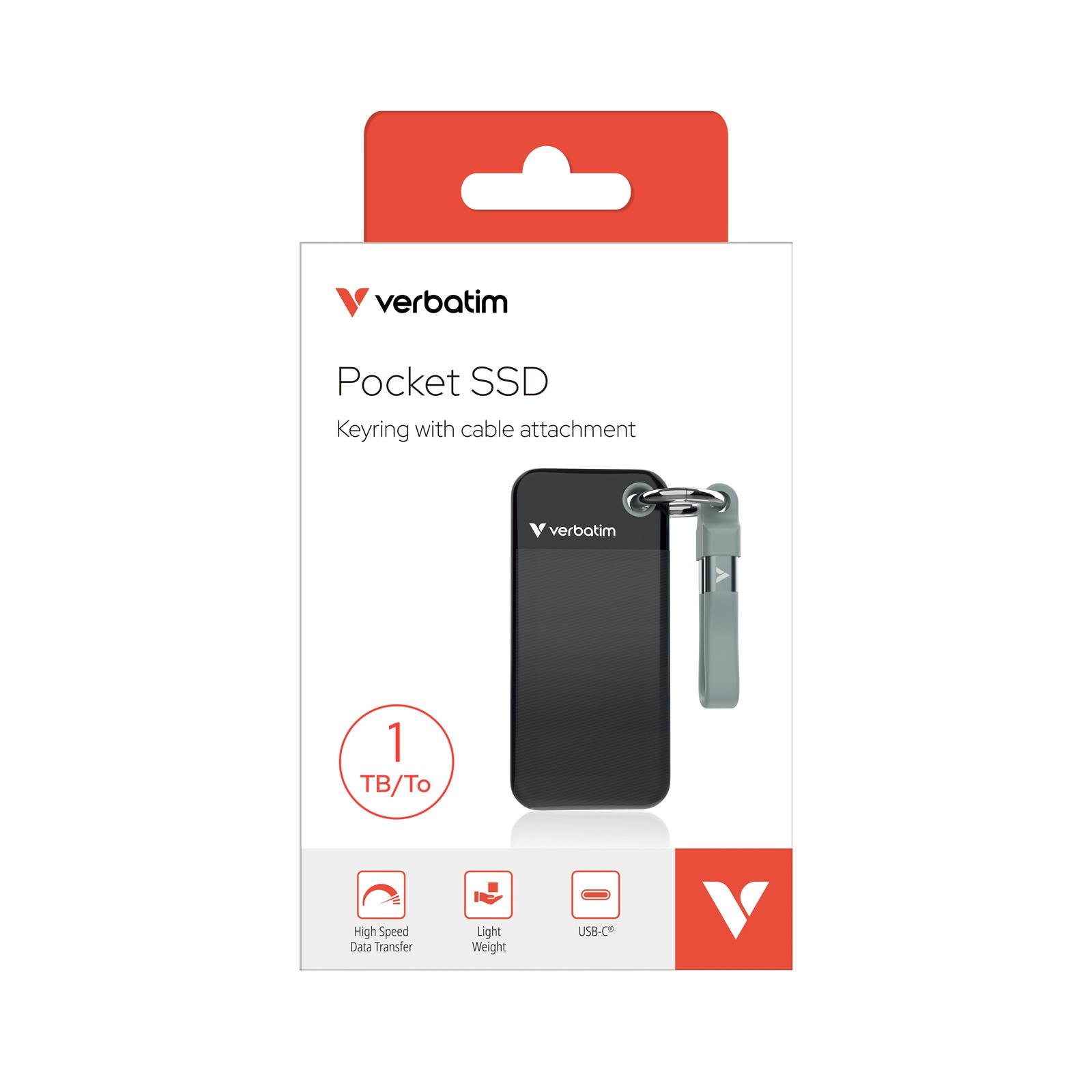 Verbatim Pocket 1TB 1000MB/s Taşınabilir SSD USB 3.2 – Gri