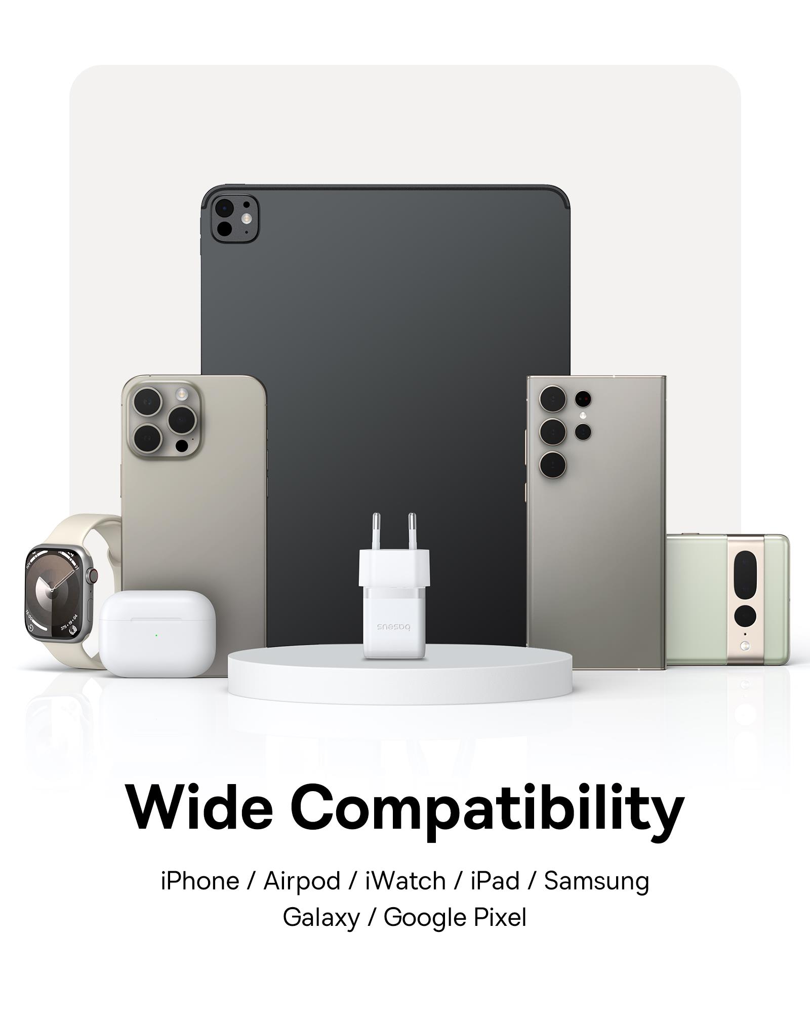 Baseus Palm USB-C Ultra Mini Hızlı Şarj Aleti 20W, Beyaz
