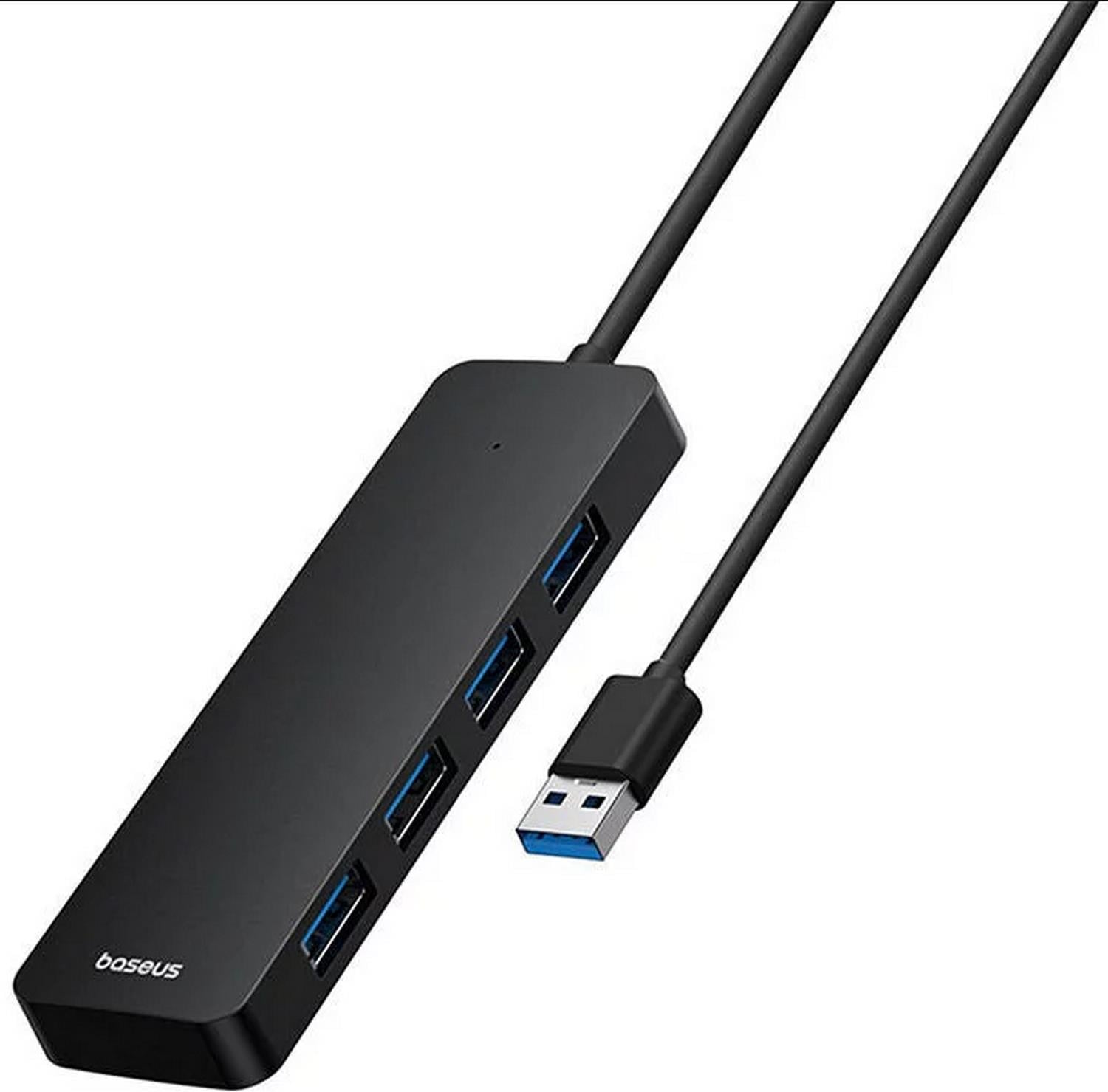 Baseus 4in1 Hub UltraJoy Lite USB-A to USB 3.0 1m, Siyah