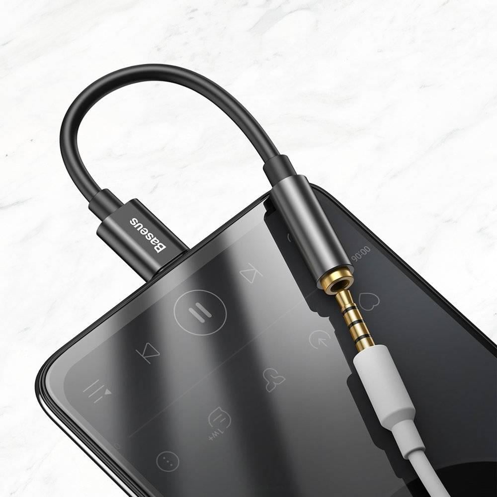 Baseus Kulaklık Adaptörü Type-C - 3,5 MM Dişi Adaptör L54 - Siyah