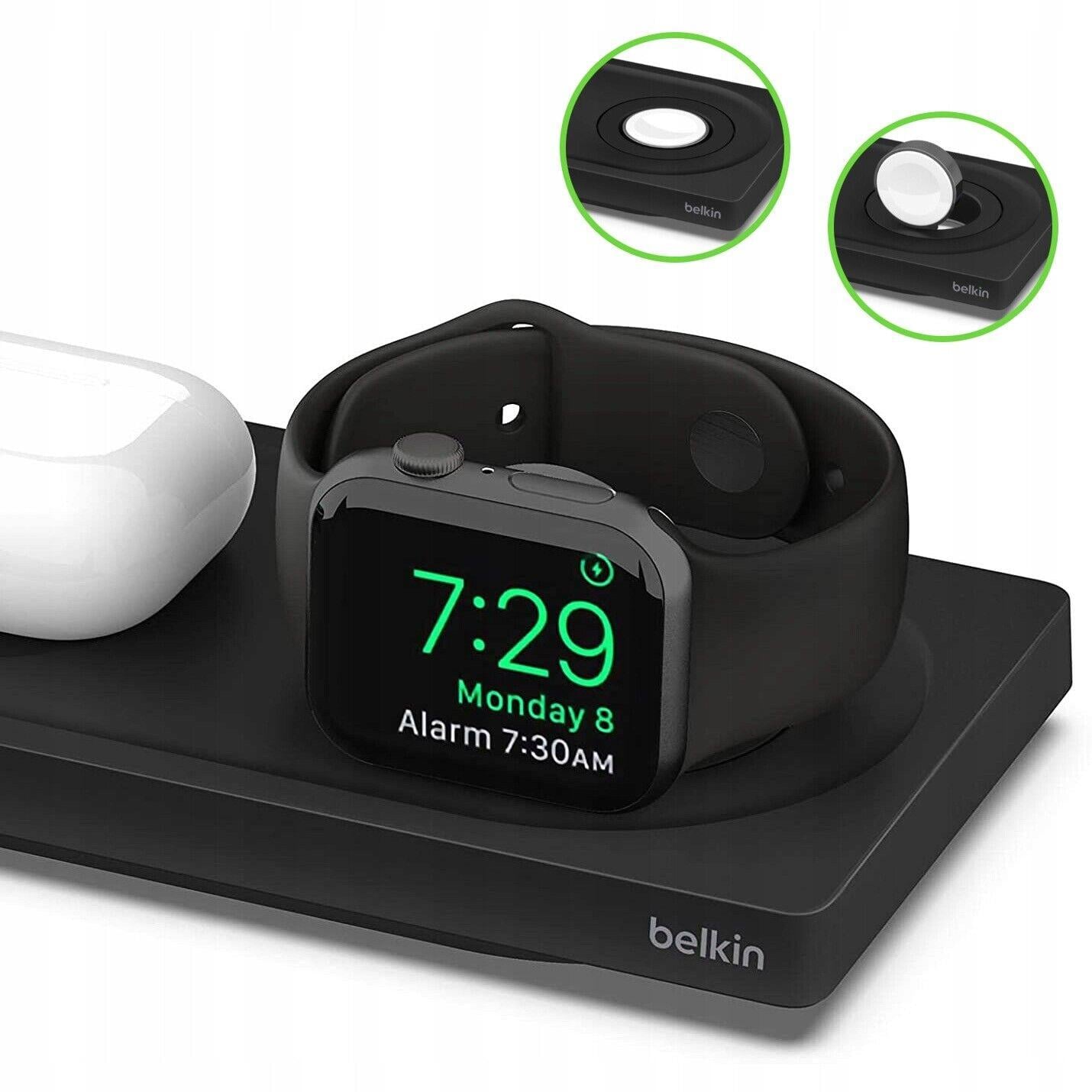 Belkin BoostCharge PRO Magsafe 3in1 Kablosuz Şarj Pedi (Apple Watch Series 7, 8, Ultra için Hızlı Şarj)  