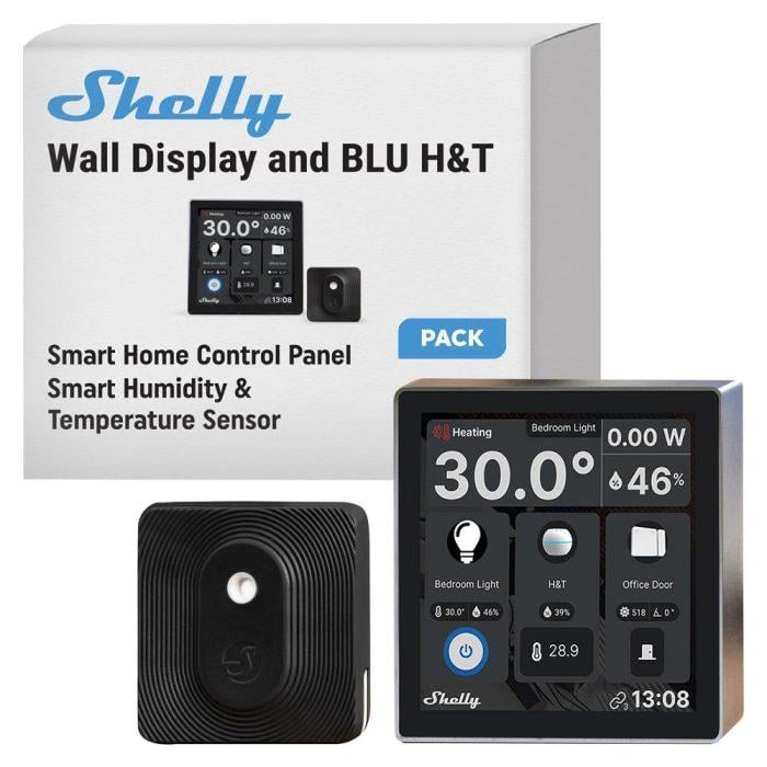 Shelly Wall Display & BLU H&T Siyah Merkezi Kontrol Panel Seti