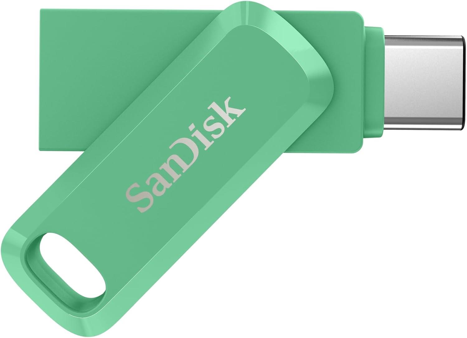 SanDisk Ultra Dual Drive Go USB Type-C 256 GB (Android akıllı telefon bellek, USB Type-C bağlantısı, 400 MB/s okuma hızı, Absint yeşili
