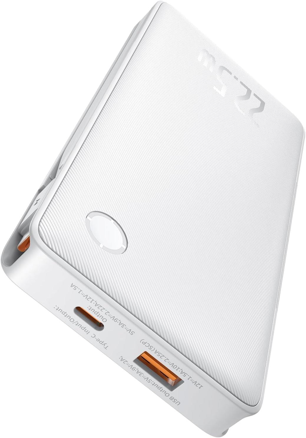 Baseus Airpow Lite Power Bank 10000mAh 22.5W Dual-Cable, Moon White