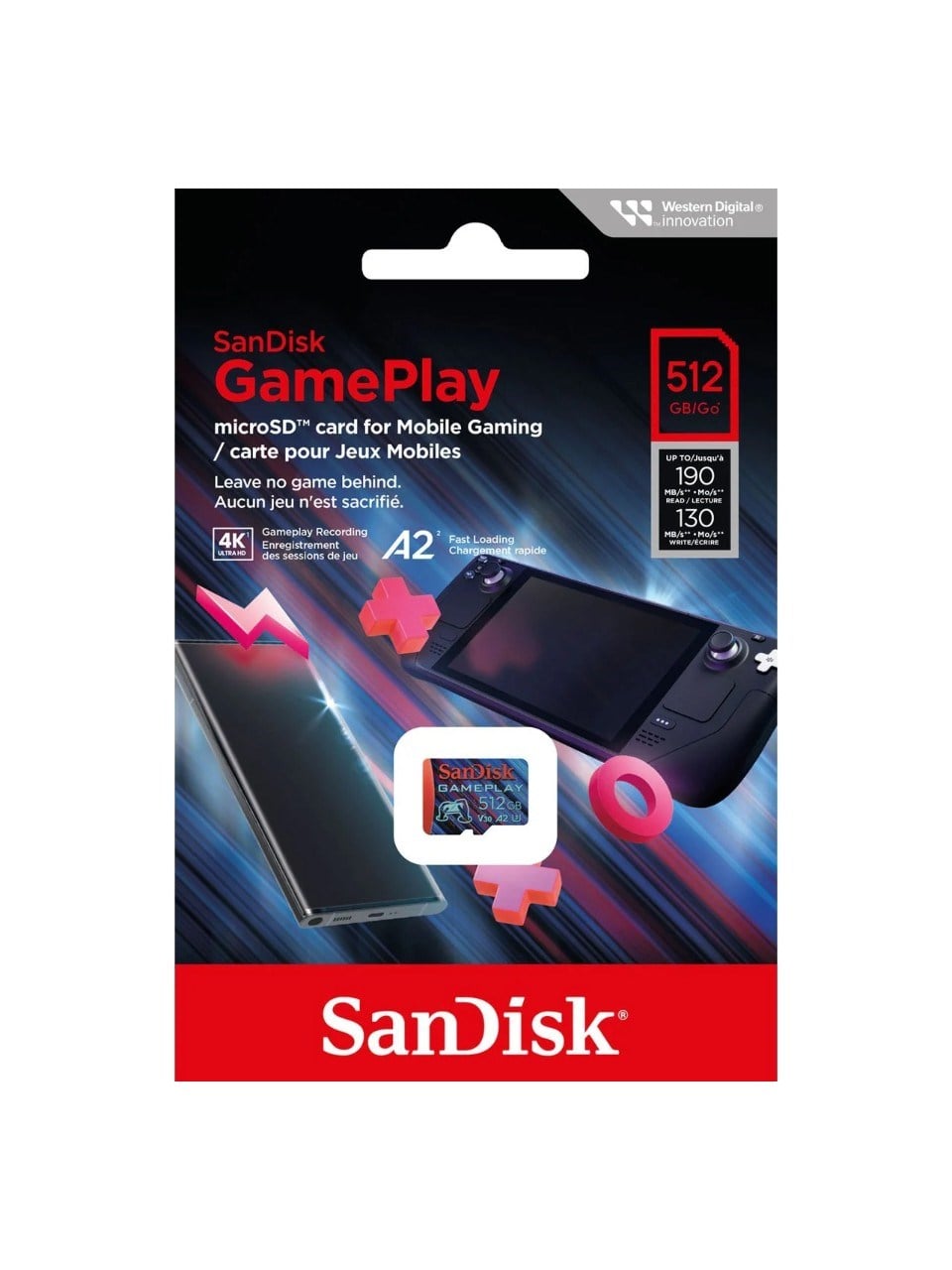 SanDisk UHS-I Card512GB Gaming microSDXC SDSQXAV-512G-GN6XN