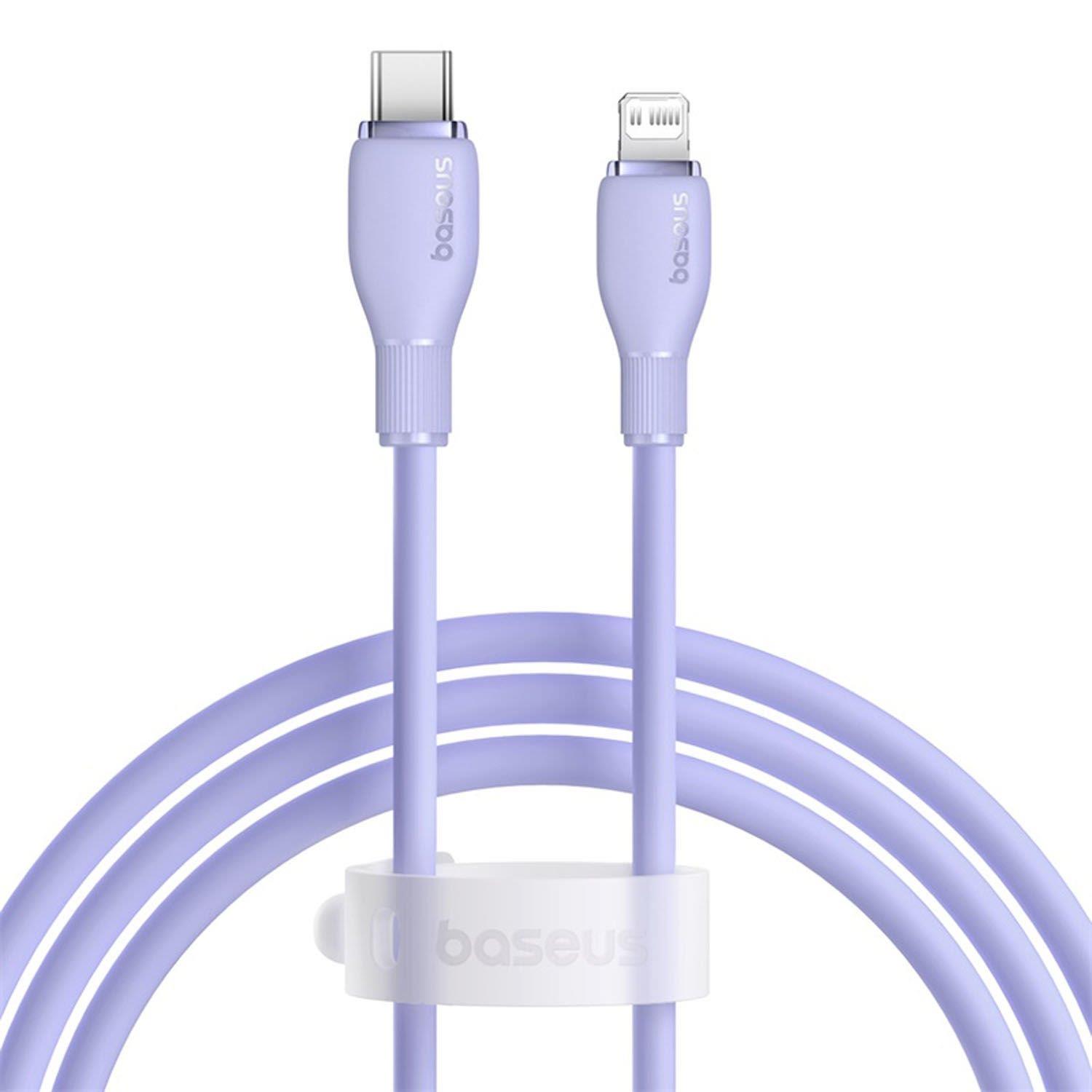 Baseus Pudding Hızlı Şarj Özellikli Type-C to Lightning 20W Kablo 1.2 M Mor
