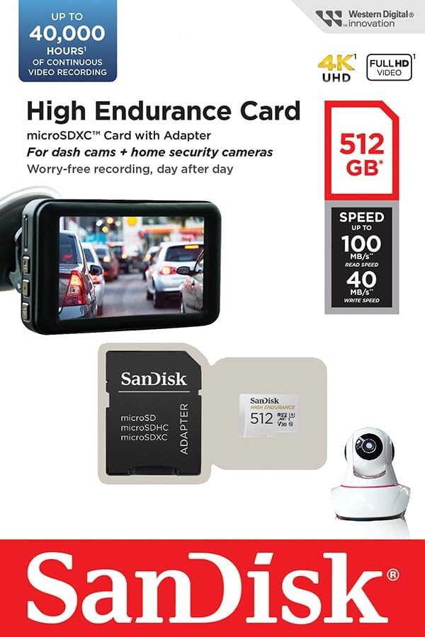 SanDisk High Endurance  512GB 100MB/s microSD Kart SDSQQNR-512G-GN6IA