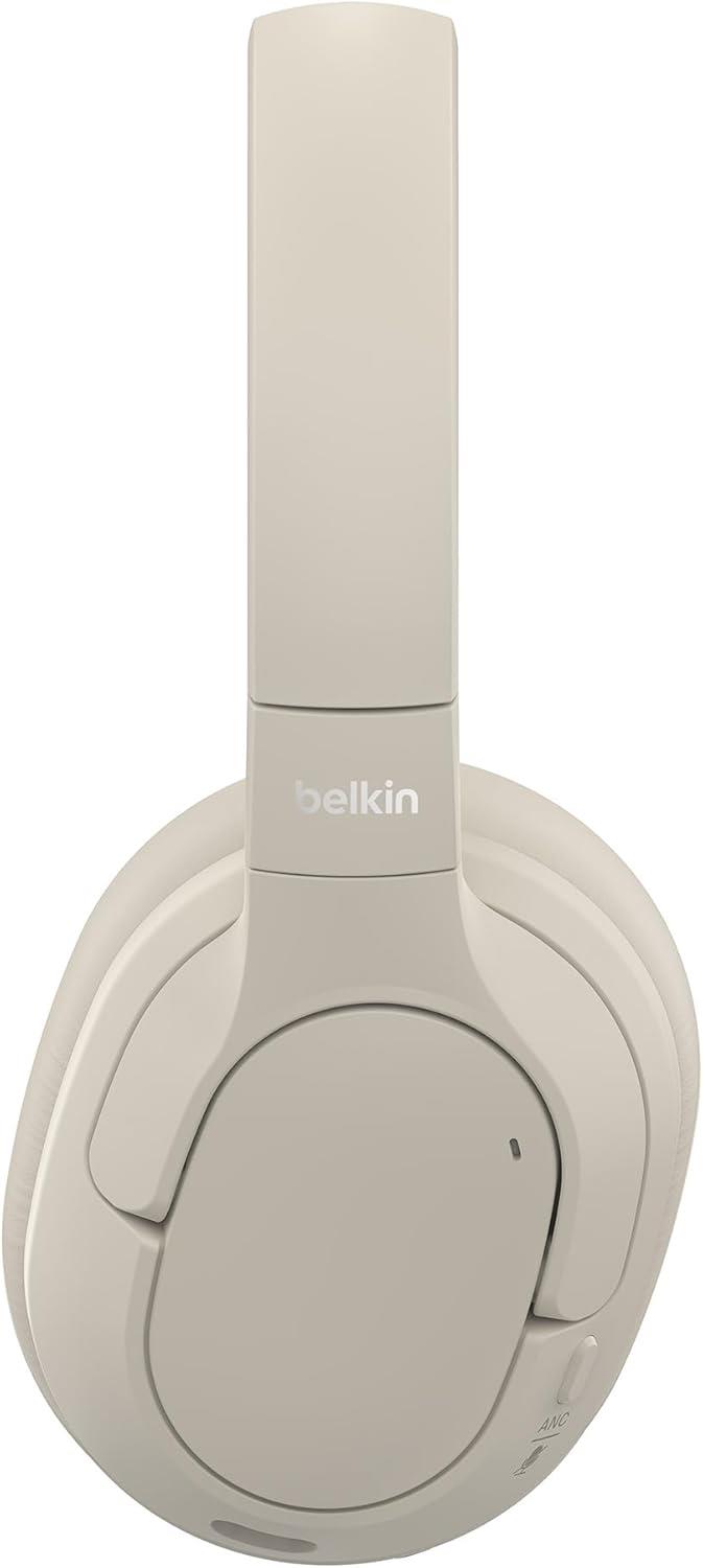 Belkin SoundForm Isolate Noise Cancelling Kablosuz Bluetooth kulaklık, Kum rengi