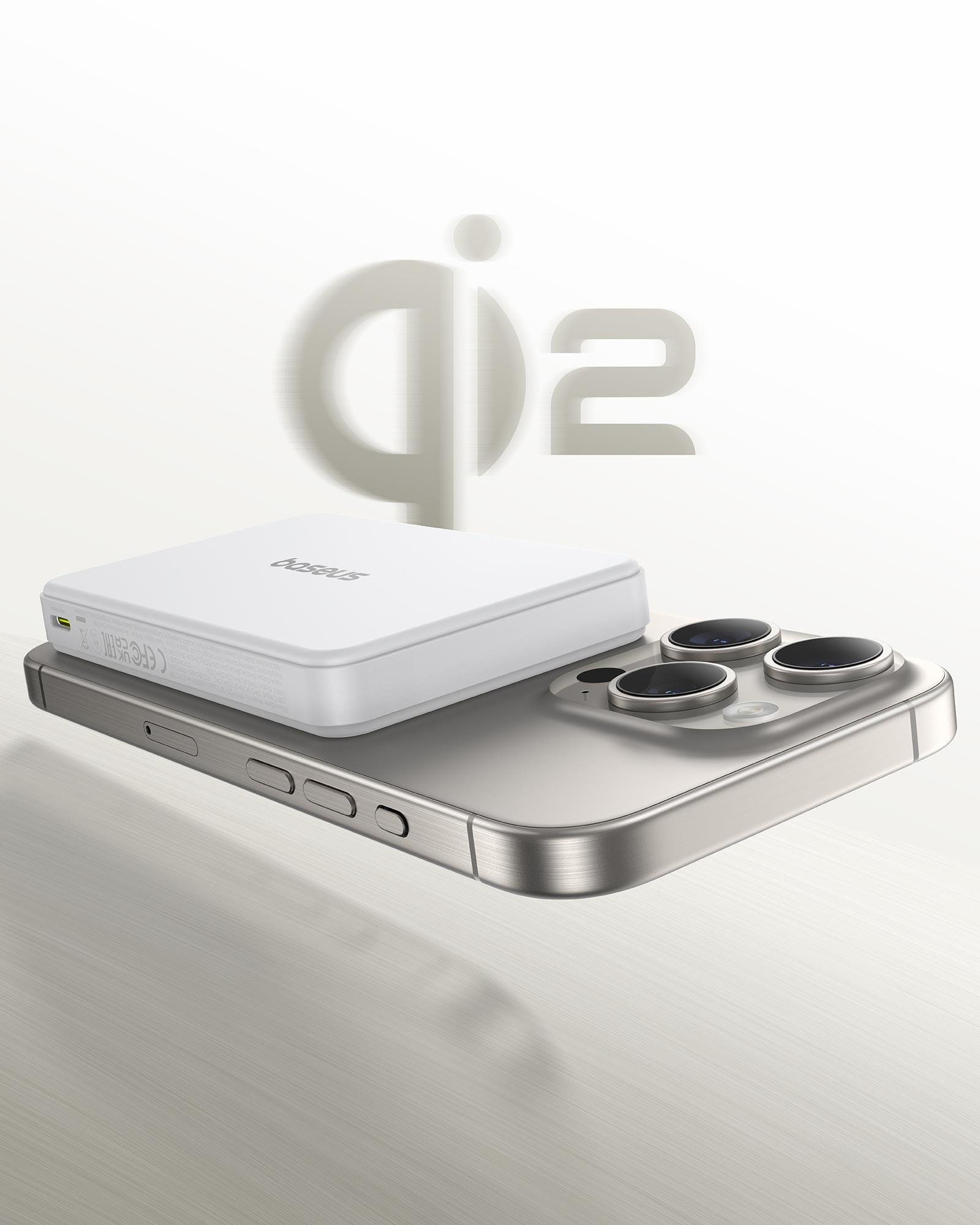 Baseus Airpow II Qi2 10000mAh MagSafe Powerbank 15W Kablosuz + 22,5W USB-A + 20W PD USB-C, Beyaz