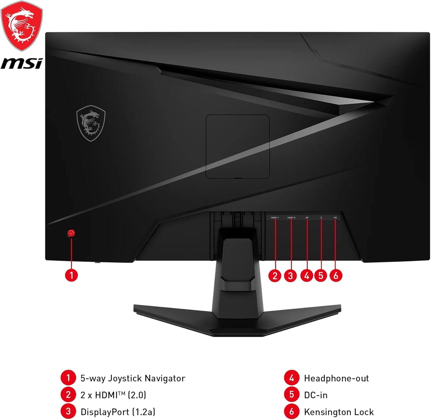 MSI 24.5 MAG 256F FLAT IPS 1920x1080 (FHD) 16:9 180HZ 1MS FREESYNC PREMIUM GAMING MONITOR