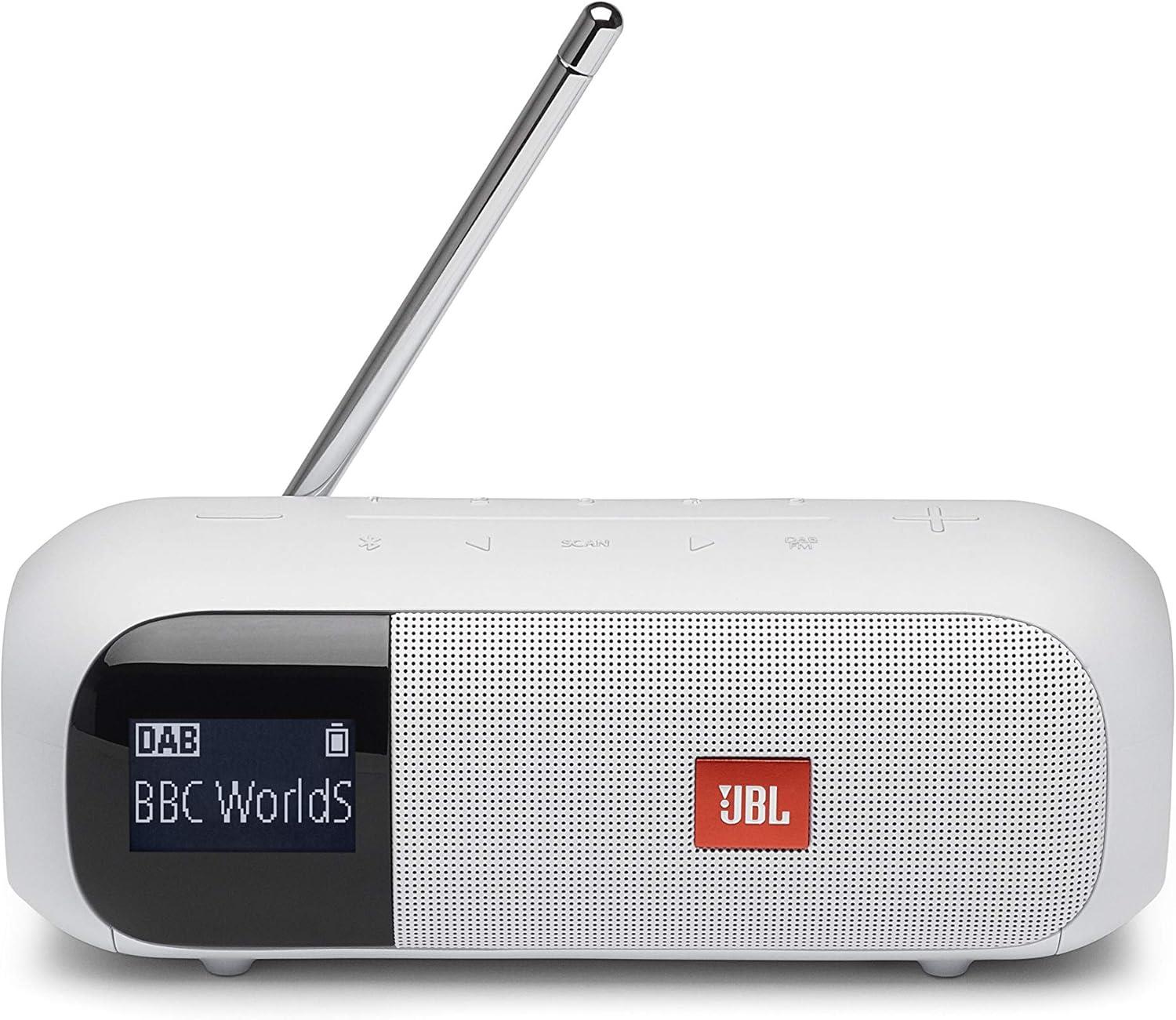 JBL Tuner2 Bluetooth Hoparlör, DAB-FM Radyo IPX7,Beyaz
