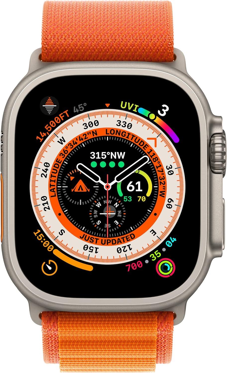 Apple Watch 49mm Turuncu Alpine Loop M Kayış MQE03ZM/A