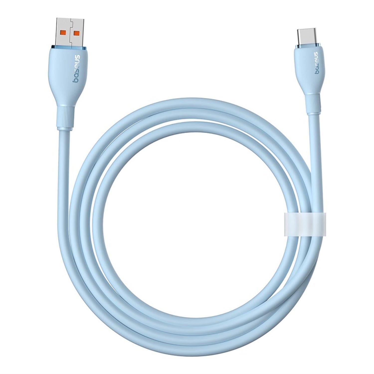 Baseus Pudding Hızlı Şarj Özellikli USB Type-C 100W Kablo 1.2M Mavi