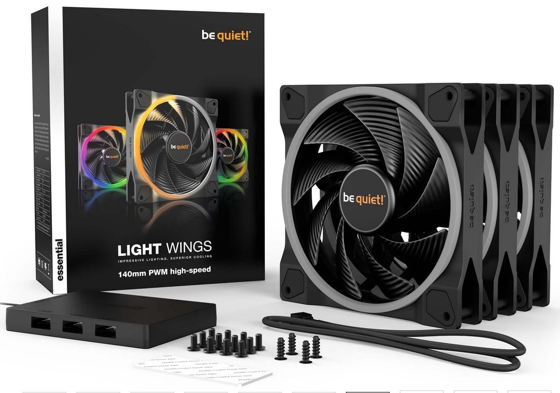 Be Quiet! Light Wings 140mm PWM Premium ARGB Kasa Fanı 4-Pin 3lü Paket - BL079