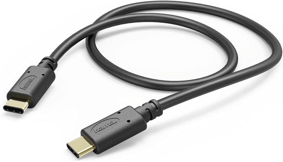 Hama USB-C - USB-C, Şarj/Data Kablosu 0.2 m, Siyah
