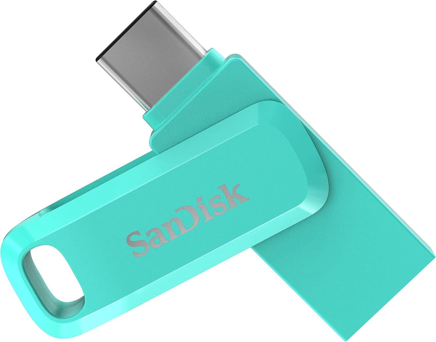 SanDisk Ultra Dual Drive Go USB Type CTM Flash Drive 128GB Tiffany Green