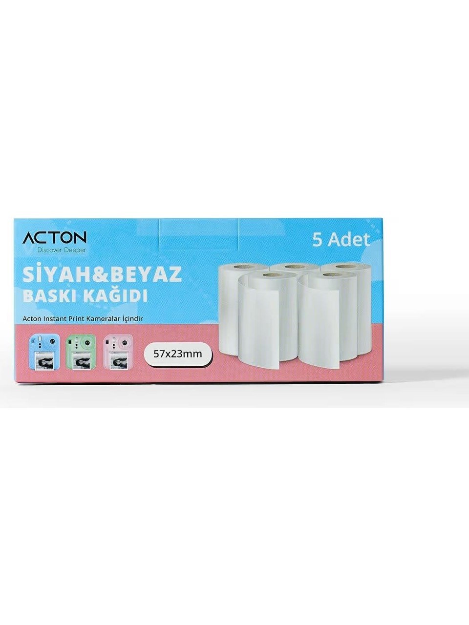 Acton Instant Paper Roll (5 Rolls Pack) 5 Renkli Termal Rulo