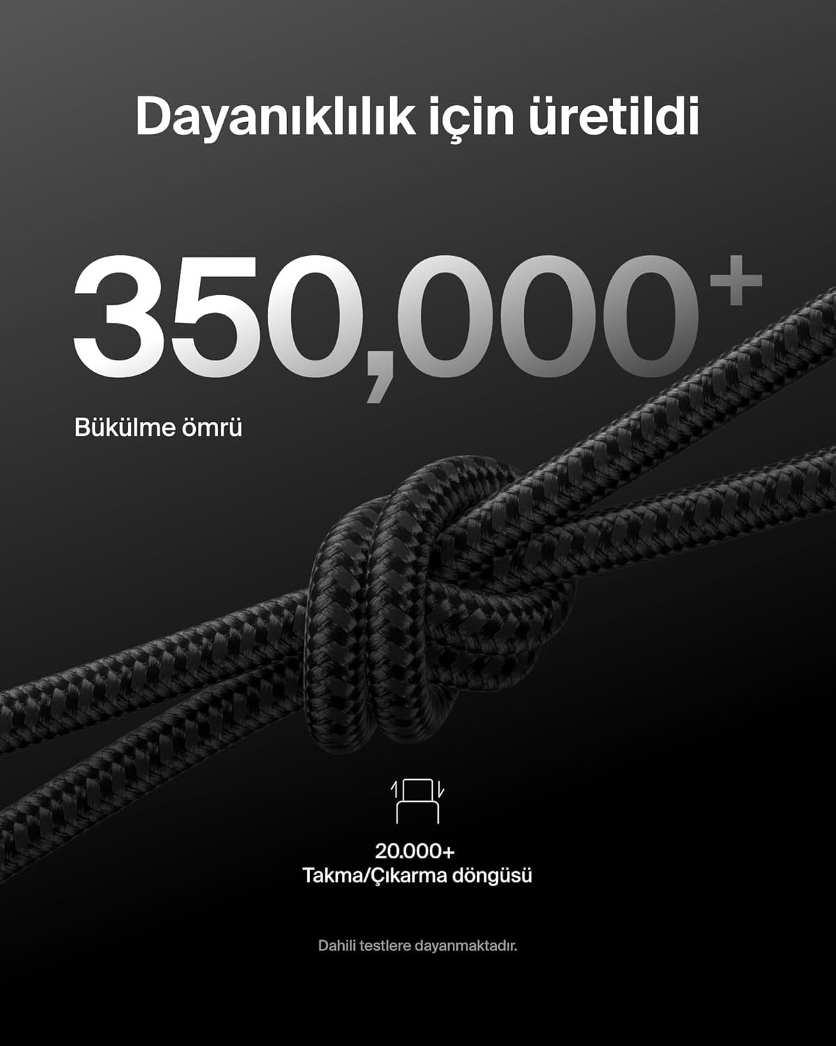 Belkin Boost Charge Örgülü USB-C - USB-C 240W, 1M Hızlı Şarj Kablosu
