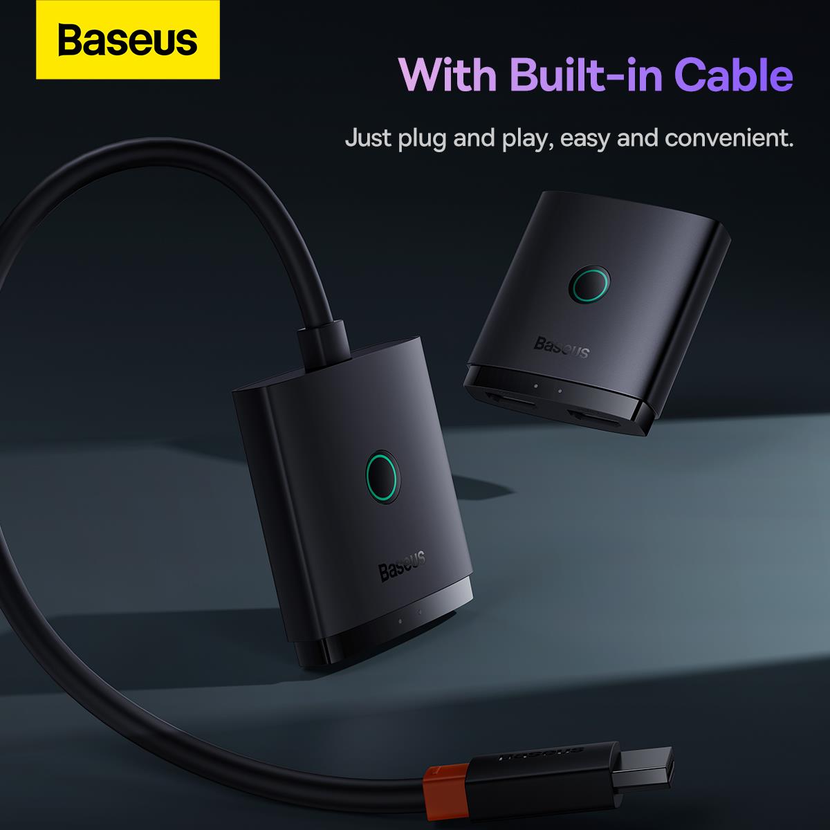 Baseus AirJoy Serisi 2'si 1 Arada Çift Yönlü HDMI Switch B01331105111-01