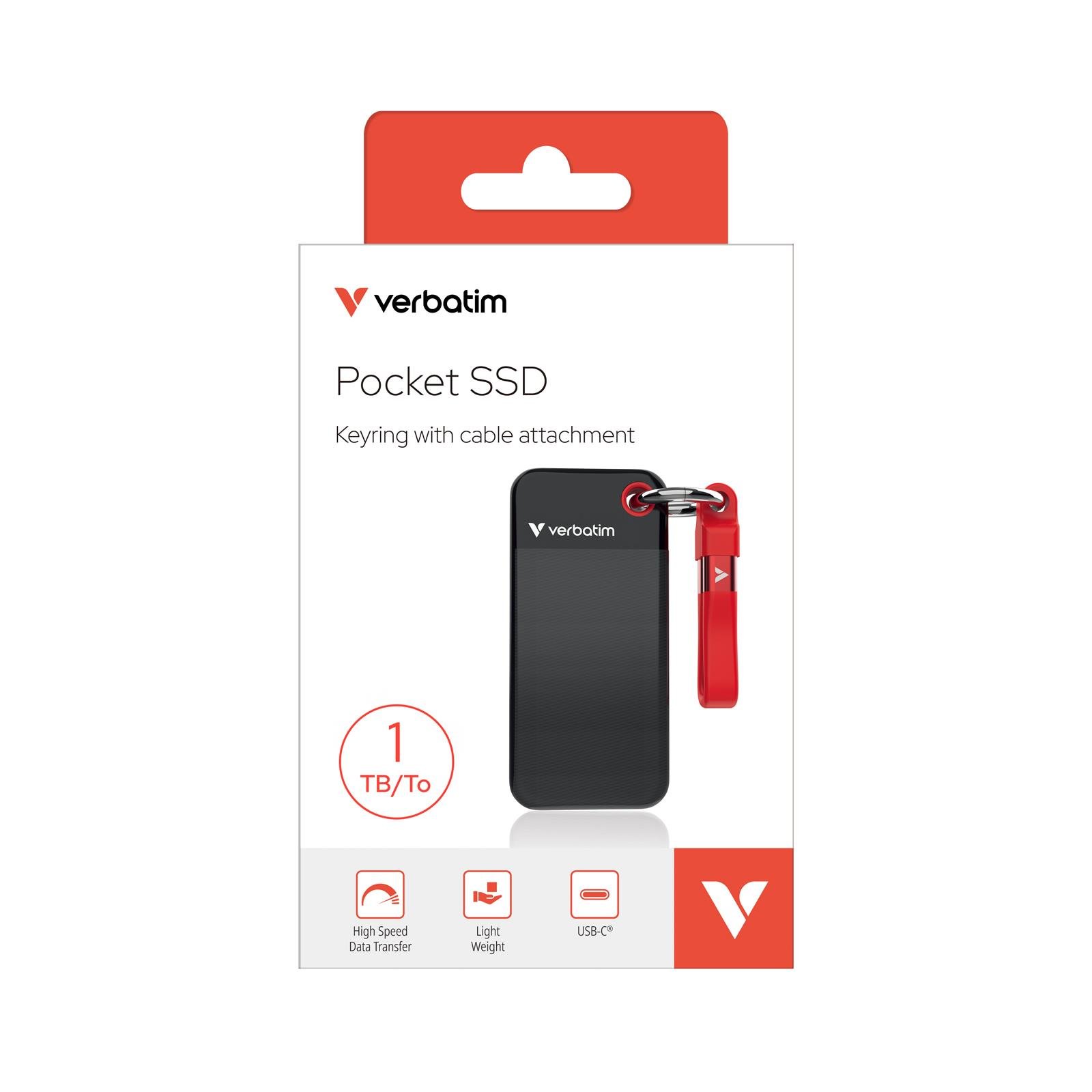 Verbatim Pocket 1TB 1000MB/s Taşınabilir SSD USB 3.2 – Kırmızı