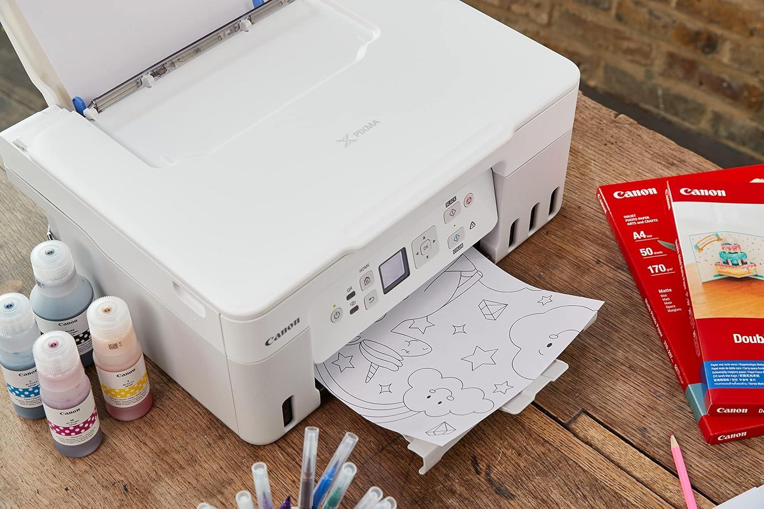 Canon Pixma G3470 A4 Yazıcı/Tarayıcı/Fotokopi/Wifi Renkli Tanklı Yazıcı - Beyaz