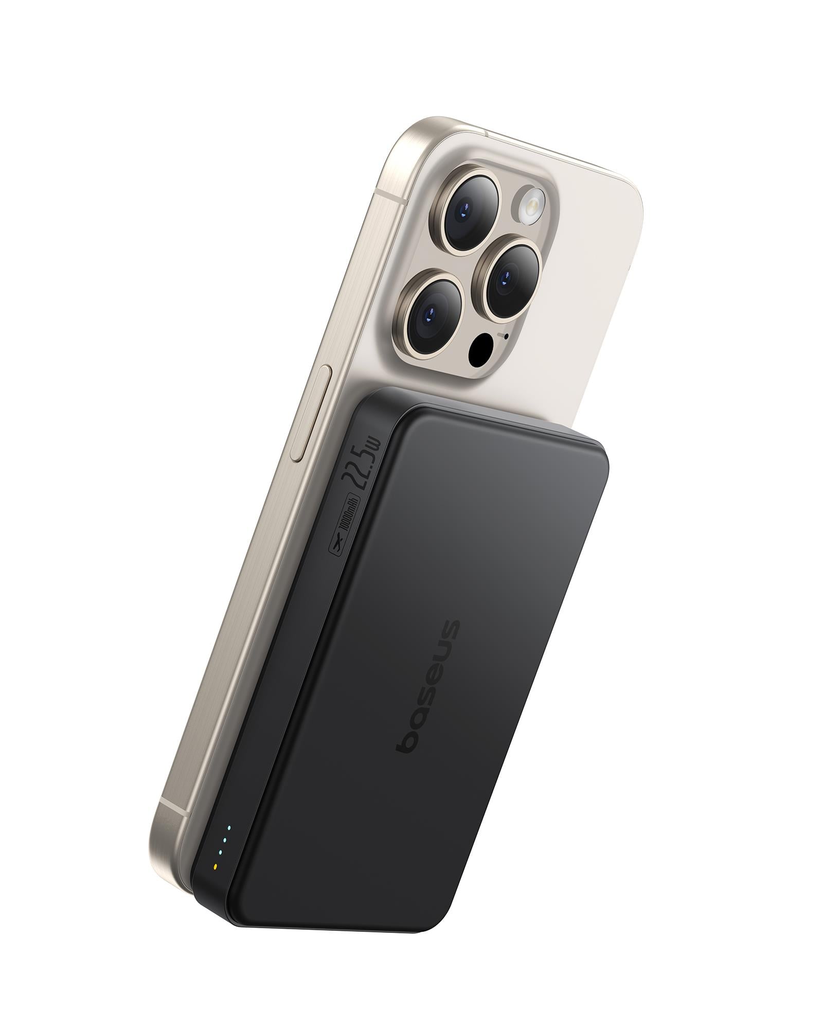Baseus Airpow II Qi2 10000mAh MagSafe Powerbank 15W Kablosuz + 22,5W USB-A + 20W PD USB-C, Siyah