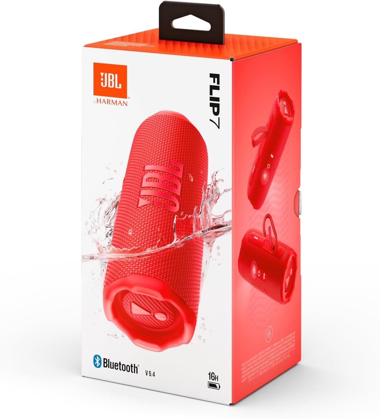 JBL Flip7 Bluetooth Hoparlör, IP67, Kırmızı