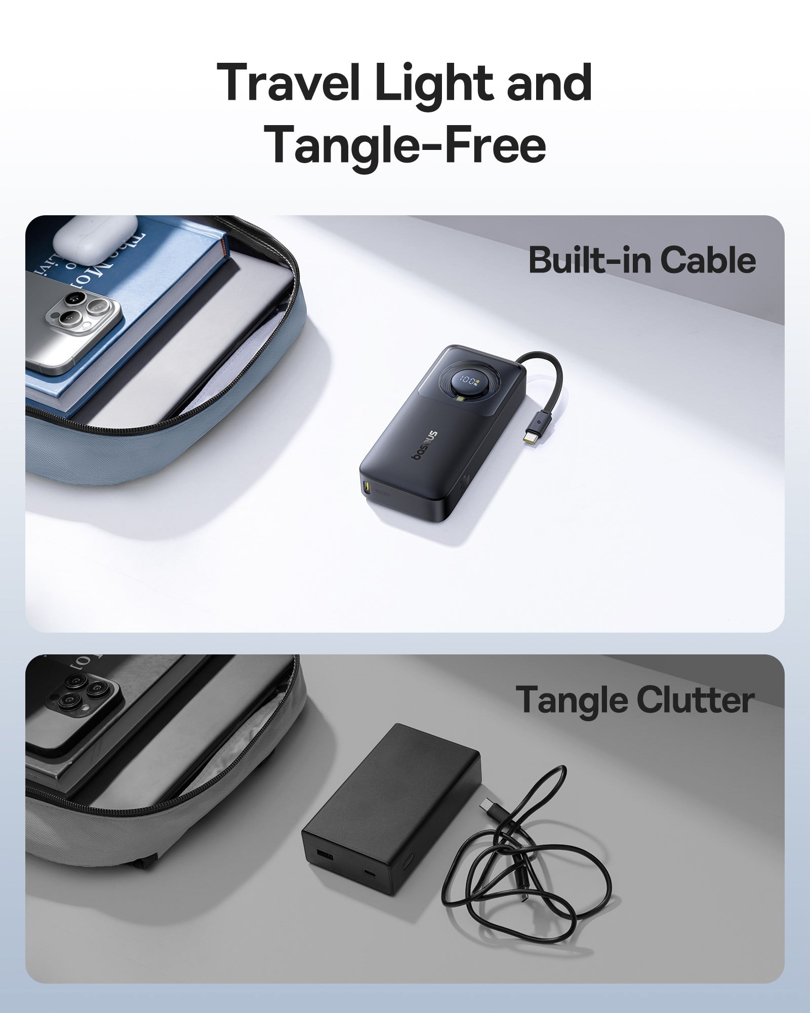 Baseus Free2Pull 30W 10K Powerbank - Siyah P10073701123-00
