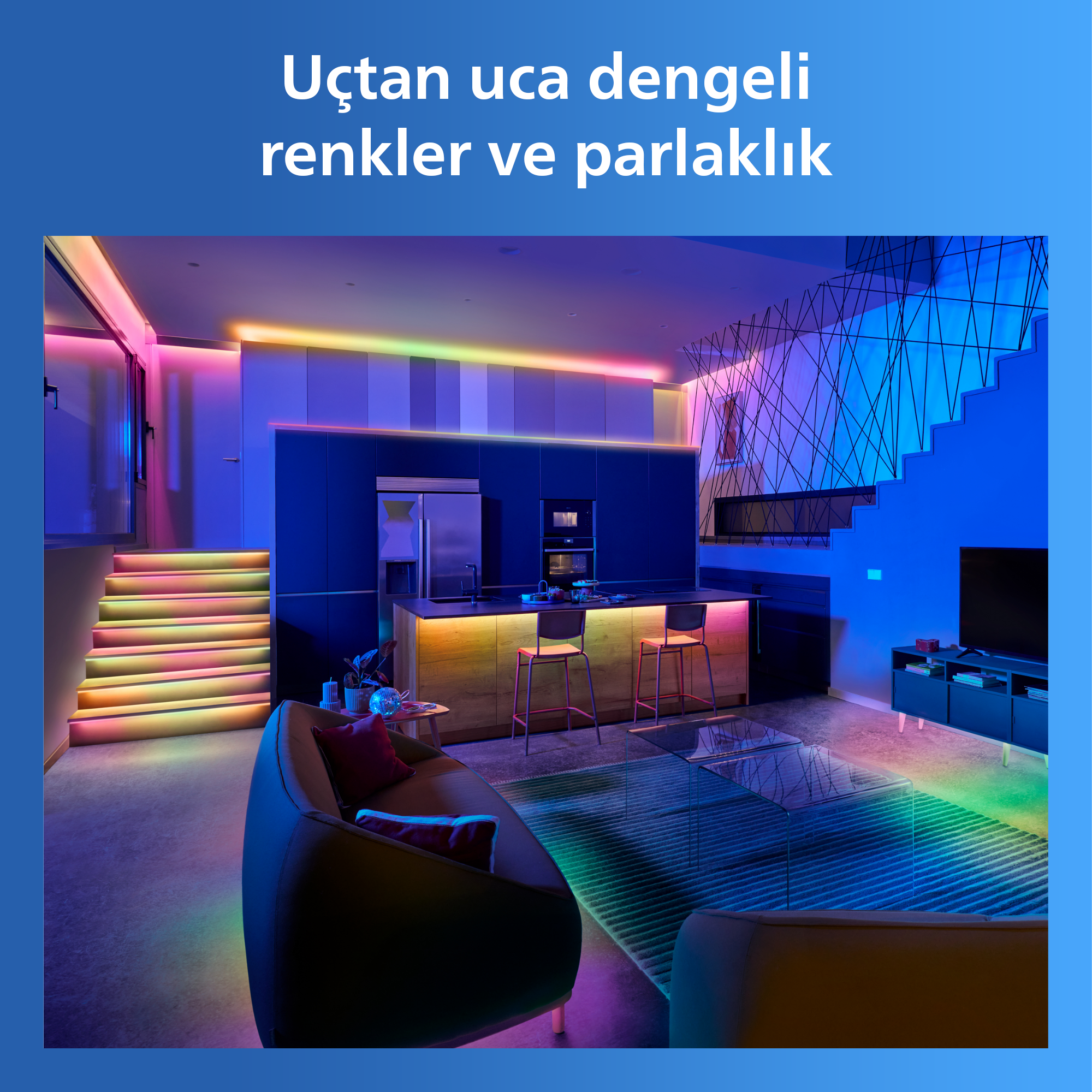 Philips Smart Lighting RGBIC LED Şerit 10 m (Type-C) - Google Home, Alexa, HomeKit ve Matter uyumlu