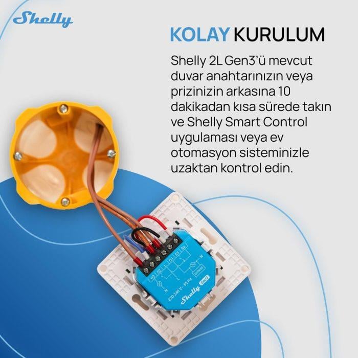 Shelly 1L Gen3 Nötrsüz Akıllı Röle