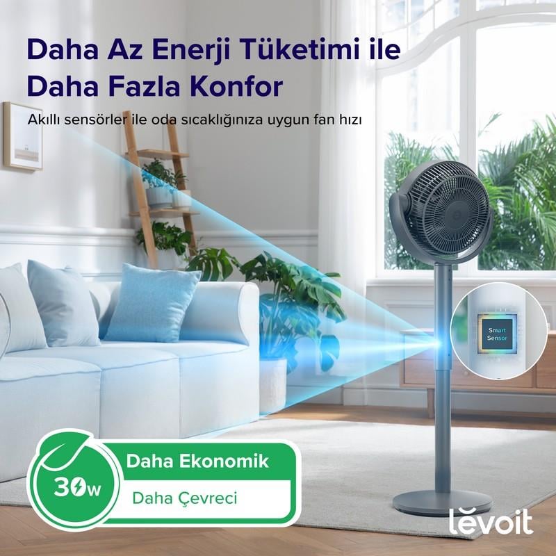Levoit Pedestal Circulator Vantilatör Gri