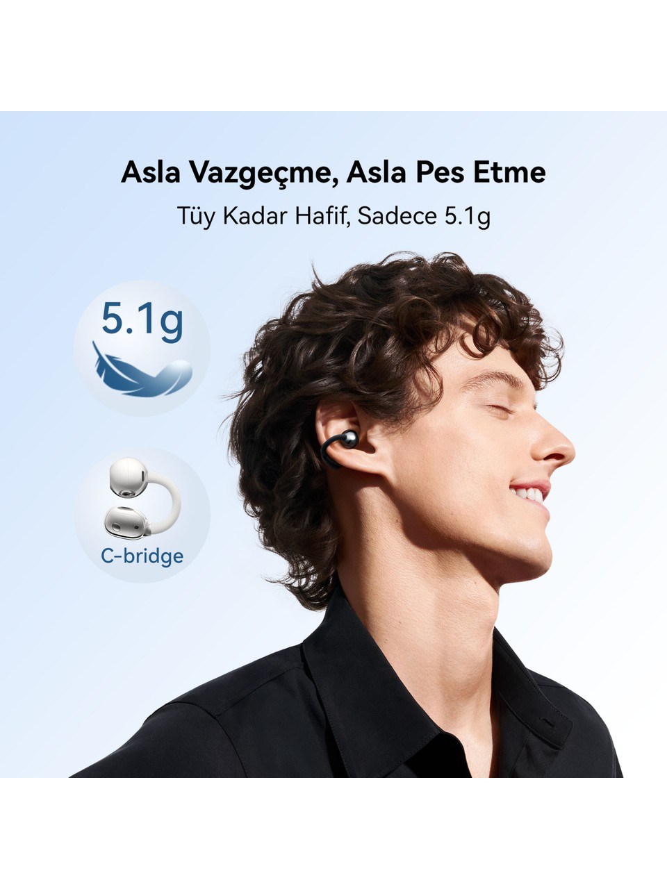 Huawei FreeClip2 Beyaz Bluetooth Kulaklık, Yıldız Charm Hediyeli
