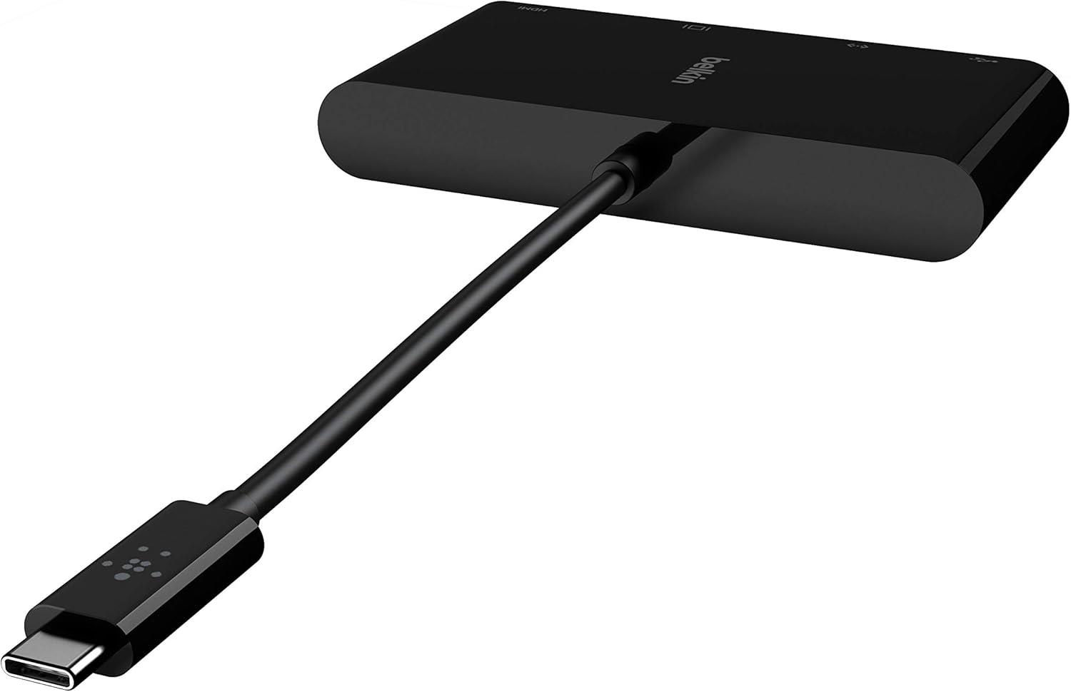 Belkin USB-C Multimedia Adaptörü VGA, 4K HDMI, USB 3.0, Ethernet Bağlantı Noktalı USB-C Hub