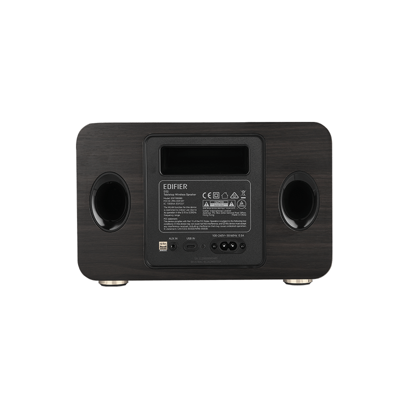 Edifier D32 60W RMS Bluetooth 5.3 Wi-Fi AirPlay Destekli Taşınabilir Kablosuz Masaüstü Hoparlör – Hi-Res Audio, USB-C/AUX - Ceviz Kahvesi