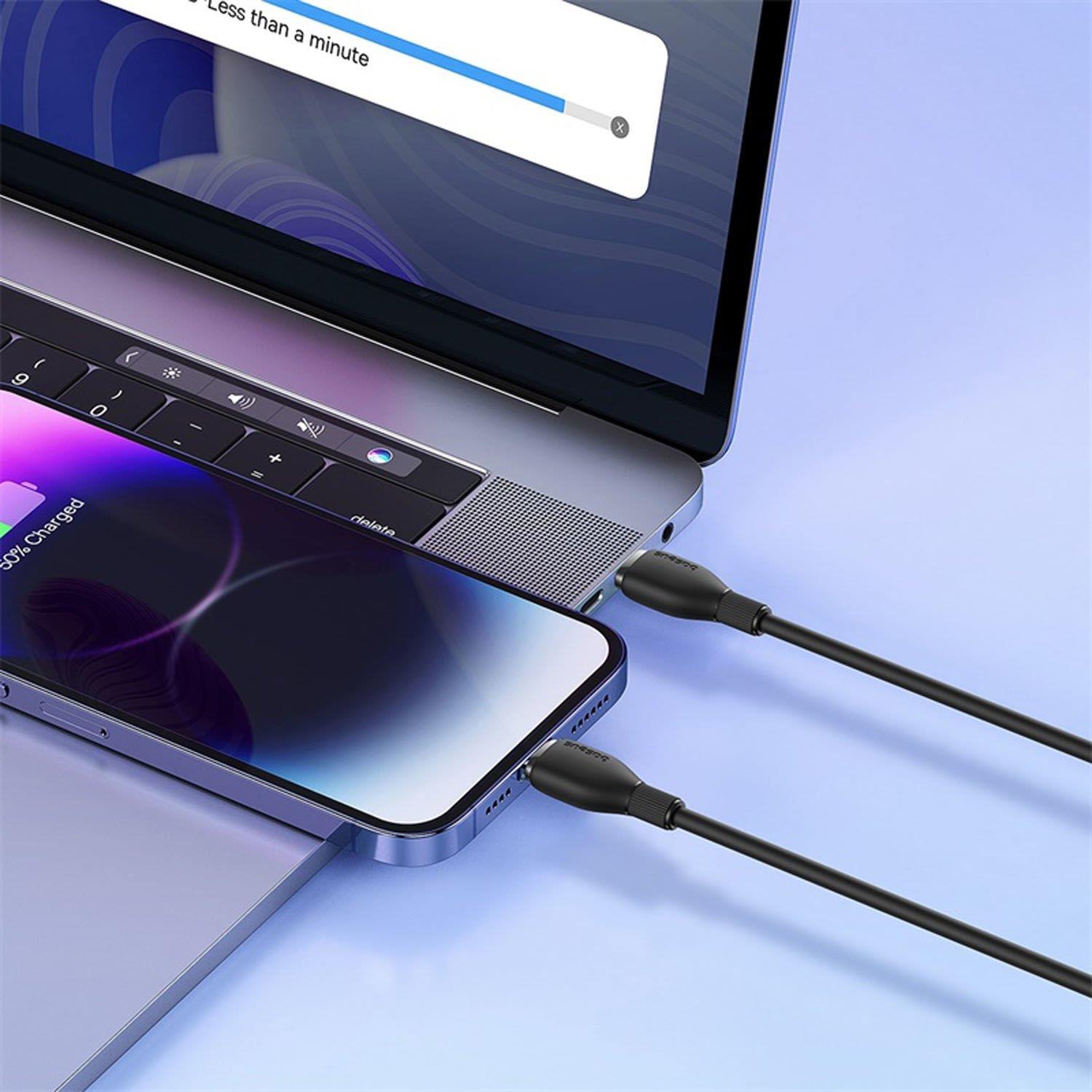 Baseus Pudding Hızlı Şarj Özellikli Type-C to Lightning 20W Kablo 1.2 M Siyah