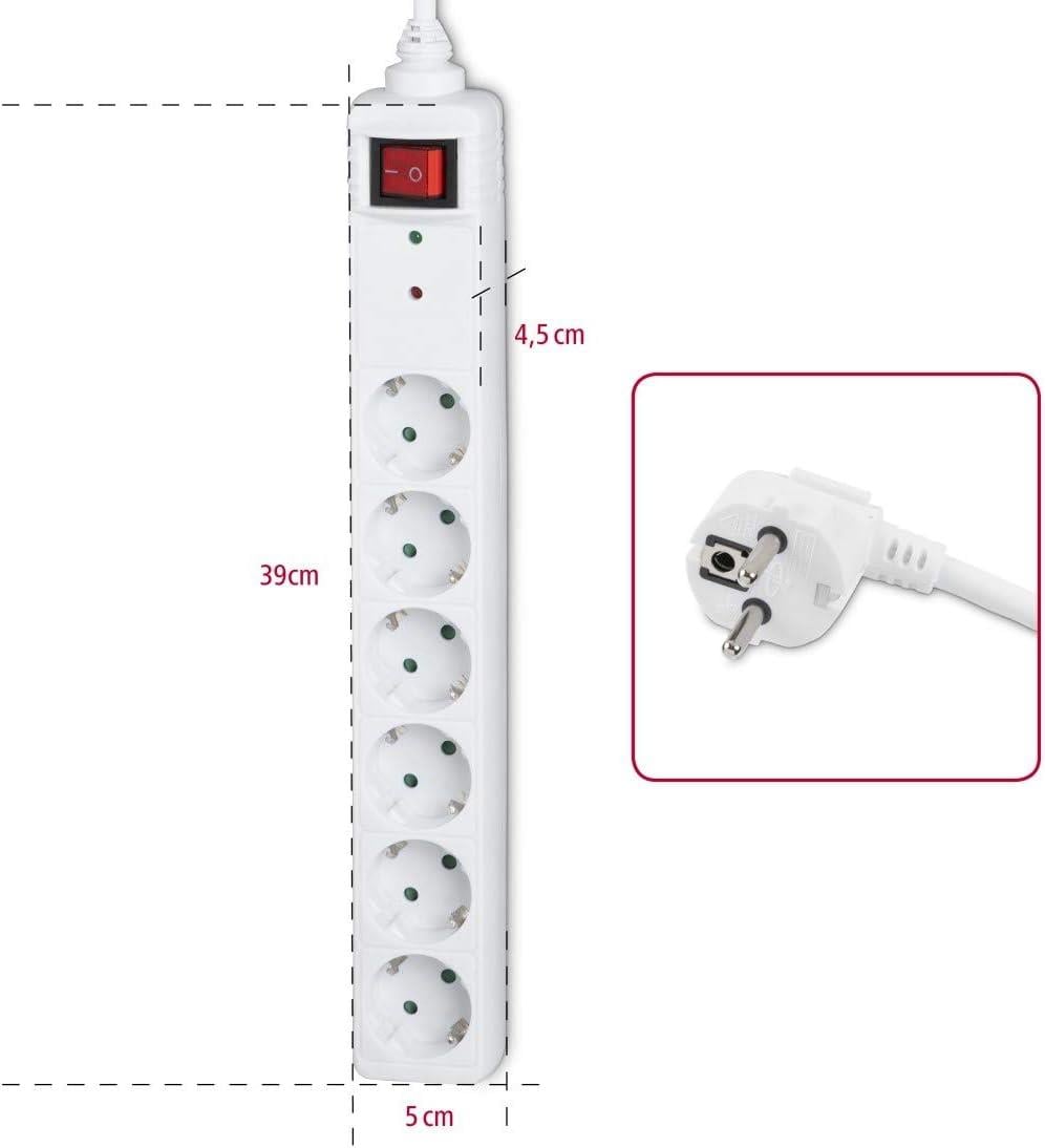 HAMA HM.223155 6'lı Akım Korumalı Priz 3m Beyaz