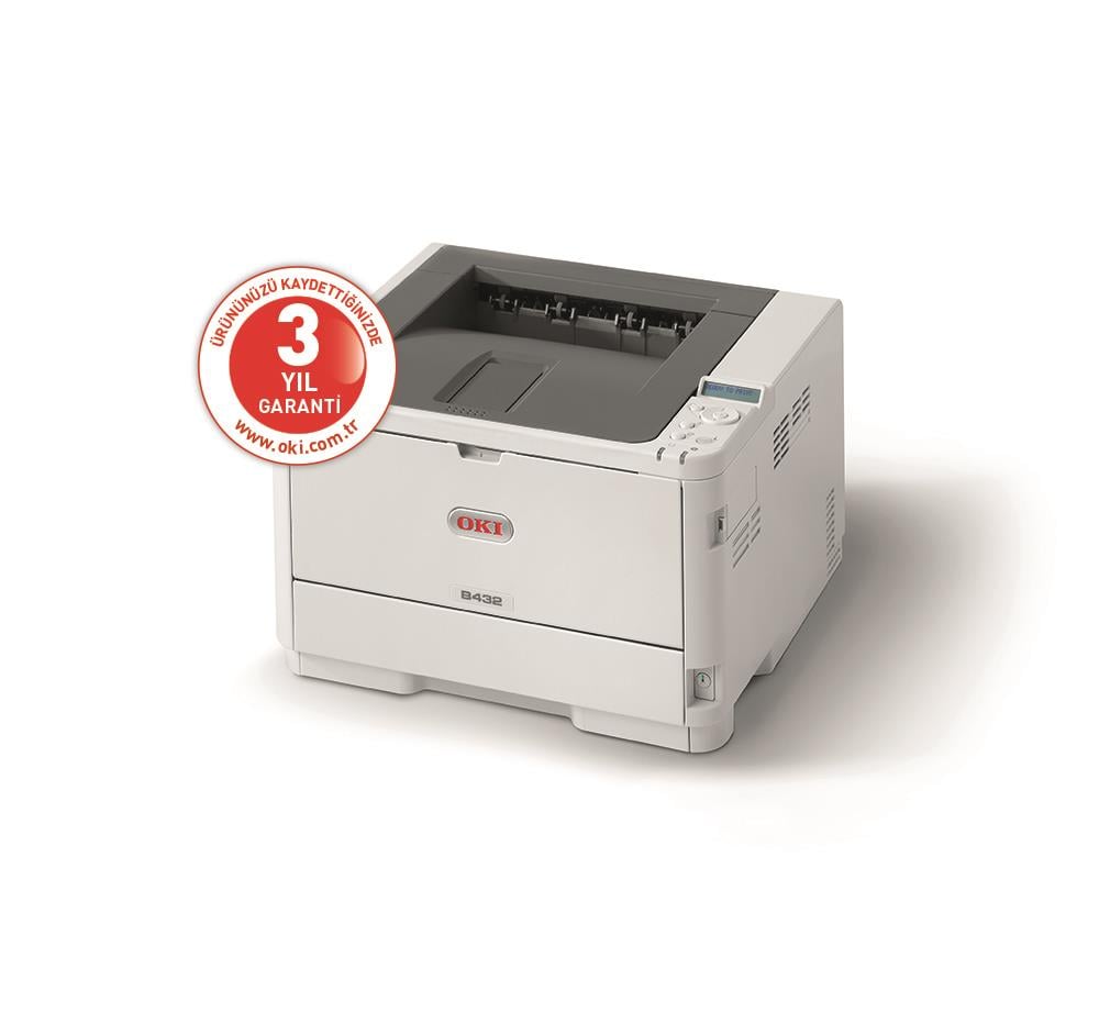 OKI 45762012 B432DN EURO A4 TEK FONKSİYONLU SİYAH LAZER YAZICI 40ppm