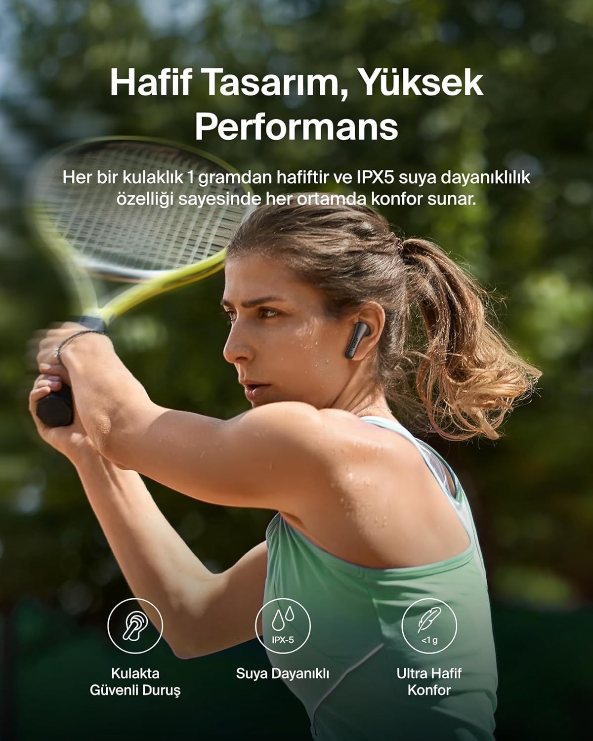 Belkin SoundForm Rhythm ANC Gerçek Kablosuz Kulak İçi Kulaklık, 28 Saat Pil Ömrü, IPX5 Suya Dayanıklılık, Siyah