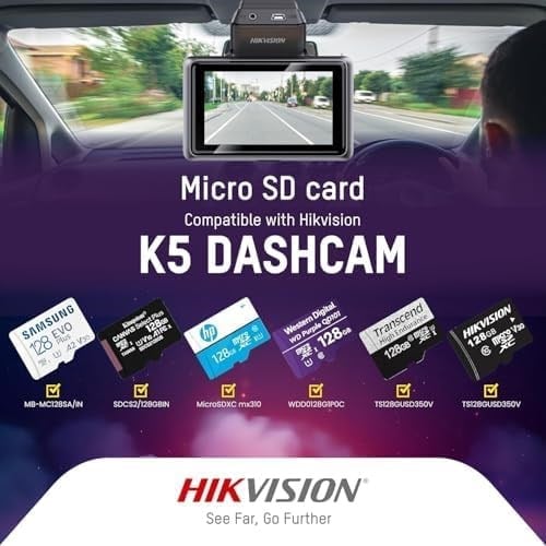 Hikvision AE-DC4328-K5 HD Çift Kameralı Araç İçi Kamerası, G-Sensor ve Wi-Fi